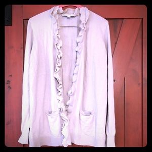 Soft lavender ruffle cardigan